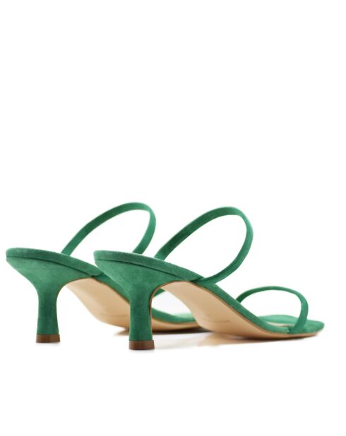 CA-1871 hellgrüne Veloursledersandalen - Absatz: 6 cm