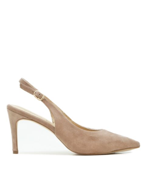 Escarpins 76194 en Daim taupe - Talon : 8cm