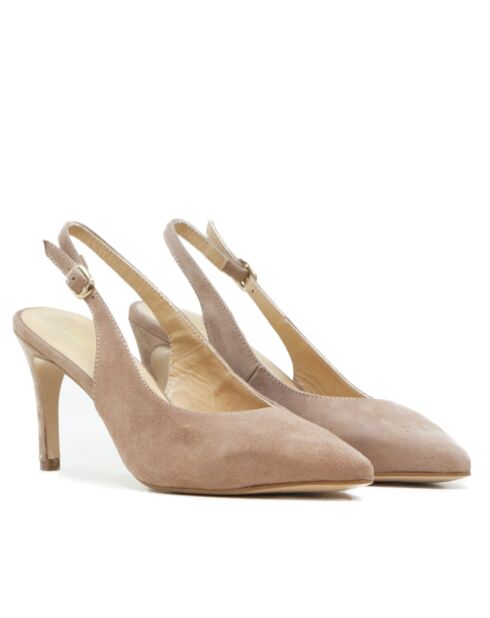 Escarpins 76194 en Daim taupe - Talon : 8cm