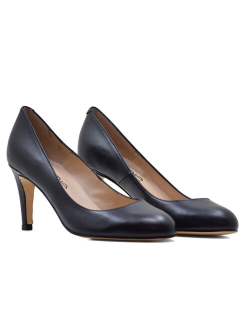 Dumps in pelle Mestizo 12619 blu marino - Tacco: 7 cm