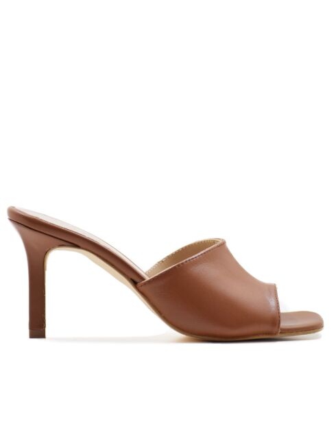 CA-1737 bruine muiltjes van Mestizo leer met hak - Hak: 7 cm