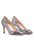 Escarpins 12619 en Cuir Gravée argentés - Talon : 7cm