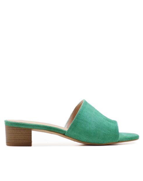 Muiltjes in pastelkleurig suèdeleer CA-462 met hak