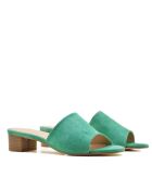 Muiltjes in pastelkleurig suèdeleer CA-462 met hak