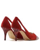 Scarpe da ginnastica in pelle di serpente rosse 14787CU - Tacco: 7,5 cm