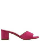 CA-1941 muiltjes van fuchsia leer met hak - Hak: 7 cm