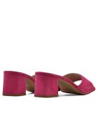 CA-1941 muiltjes van fuchsia leer met hak - Hak: 7 cm