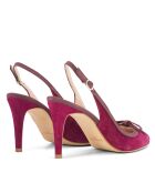 Scarpe F-4256 in pelle scamosciata magenta - Tacco: 8 cm