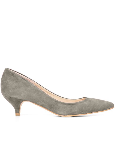 Zapatos de tacón 13630 de gamuza gris