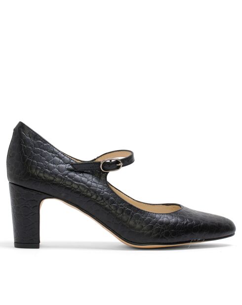 Dumps CA-1477 in pelle di coccodrillo nere - Tacco: 6,5 cm