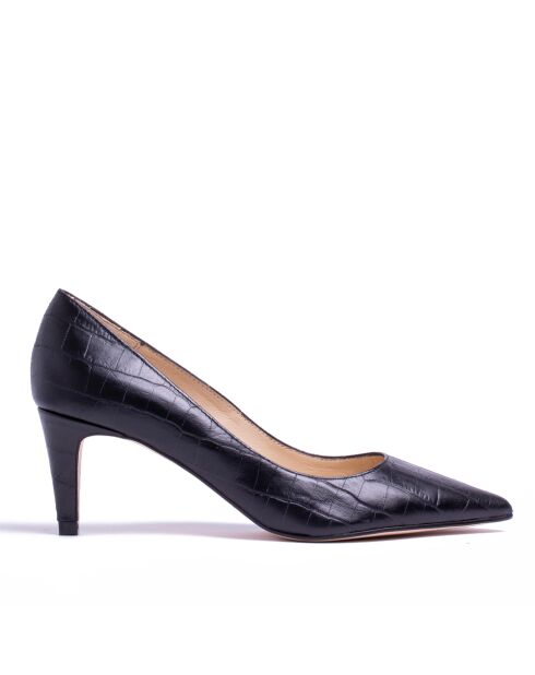 13370 Pumps nere in pelle di coccodrillo