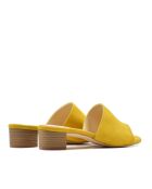 CA-462 gelbe Absatzpantolette aus Veloursleder