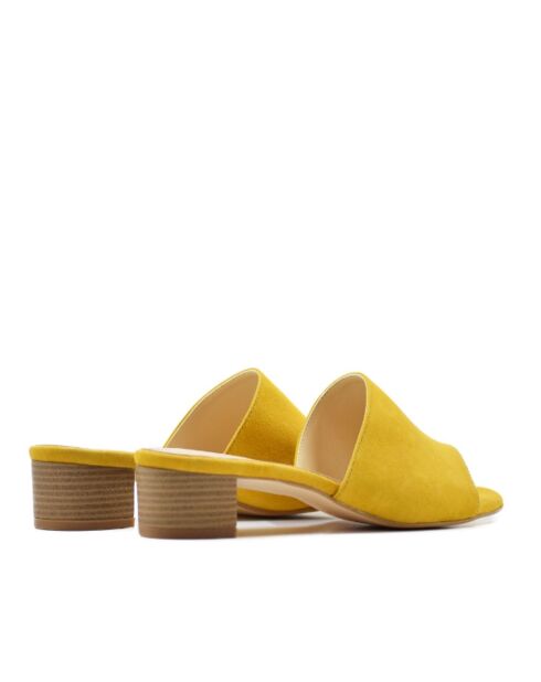 CA-462 gelbe Absatzpantolette aus Veloursleder