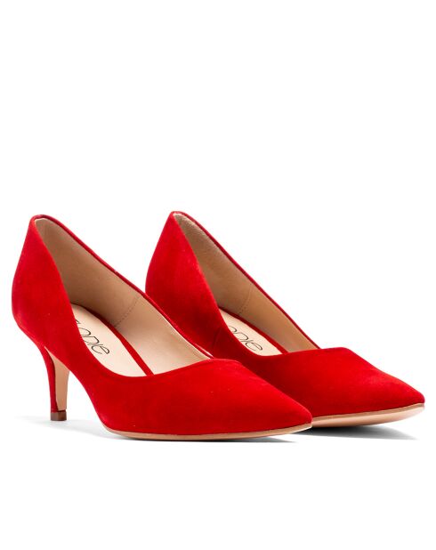 Pumps Rosalía in pelle scamosciata rossa