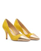 Dumps CA-1034 color platino/giallo metallizzato - Tacco: 7cm