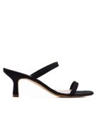 CA-1871 Pantolette aus schwarzem Veloursleder mit Absatz — Absatz: 6 cm