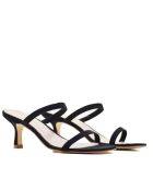 CA-1871 Pantolette aus schwarzem Veloursleder mit Absatz — Absatz: 6 cm