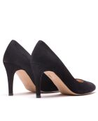 F-4253 Pumps aus schwarzem Veloursleder - Absatz: 7 cm