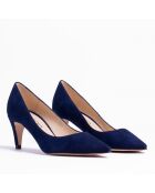 Pumps 13370 in pelle scamosciata blu marino
