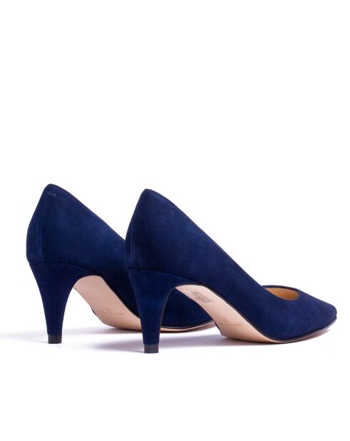Pumps 13370 in pelle scamosciata blu marino