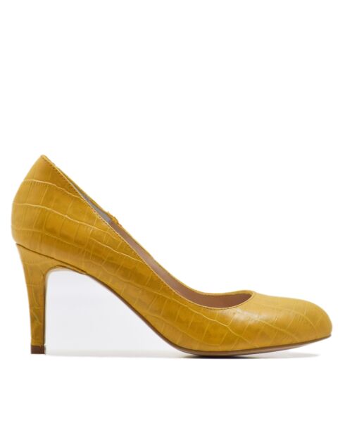 12619 Dumps gialle in coccodrillo - Tacco: 7cm