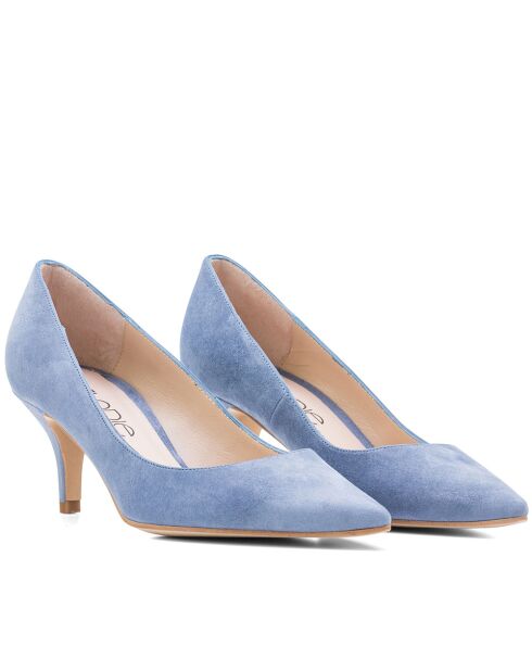 Pumps 13370 in pelle scamosciata blu jeans