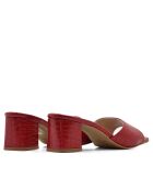 Mules à talon CA-1941 en Cuir rouges - Talon : 7cm