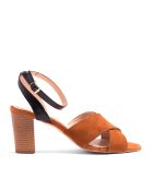 Sandalias SD24 de gamuza marrón - Tacón: 8 cm