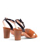 Sandalias SD24 de gamuza marrón - Tacón: 8 cm