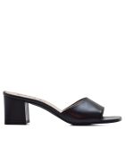 CA-1941 zwarte leren muiltjes met hak