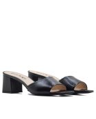 CA-1941 zwarte leren muiltjes met hak