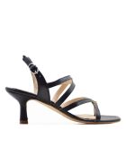 CA-1777 Schwarze Mestizo-Ledersandalen — Absatz: 6 cm