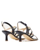 CA-1777 Schwarze Mestizo-Ledersandalen — Absatz: 6 cm