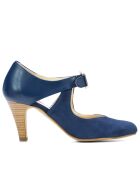 Pumps 26385 in pelle scamosciata/seta blu scuro - Tacco: 8cm