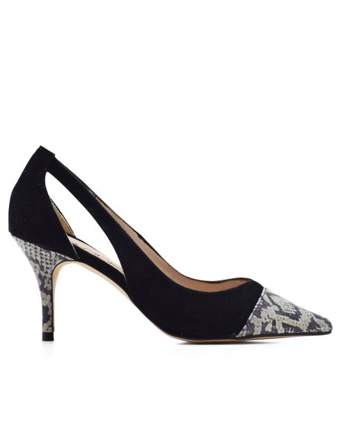 Scarpe da ginnastica in pelle di serpente nere 14787CU - Tacco: 7,5 cm