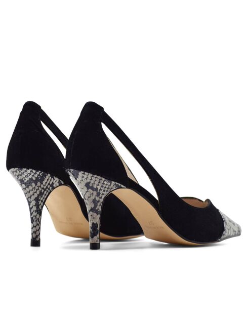 Scarpe da ginnastica in pelle di serpente nere 14787CU - Tacco: 7,5 cm