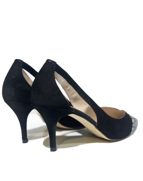 Scarpe da ginnastica in pelle di serpente nere 14787CU - Tacco: 7,5 cm