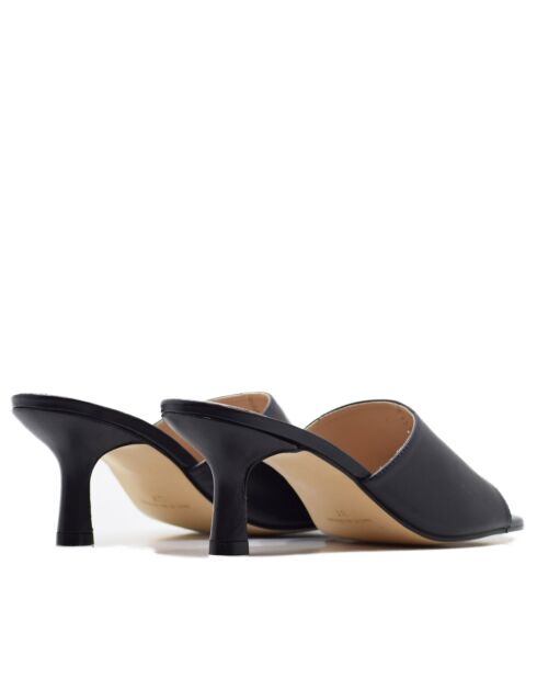 CA-1775 marineblauwe muiltjes met hak van nappaleer - Hak: 6 cm