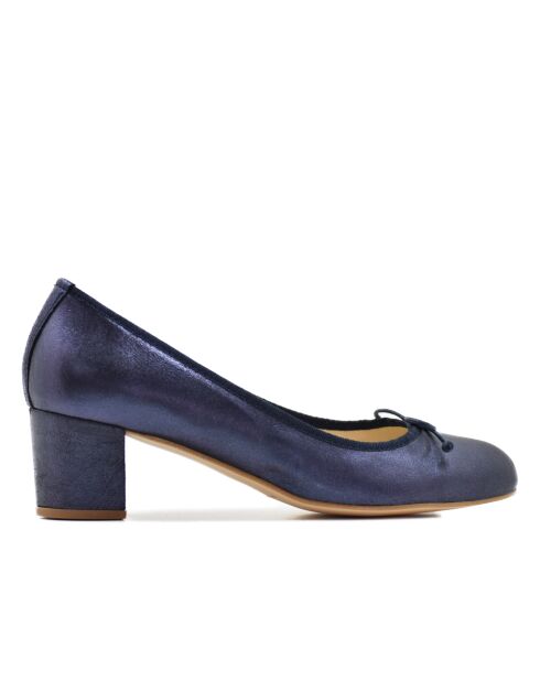 52649 Pumps in pelle verniciata blu marino