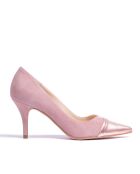 Pumps CA-1034 color salmone/nude metallizzate - Tacco: 7 cm