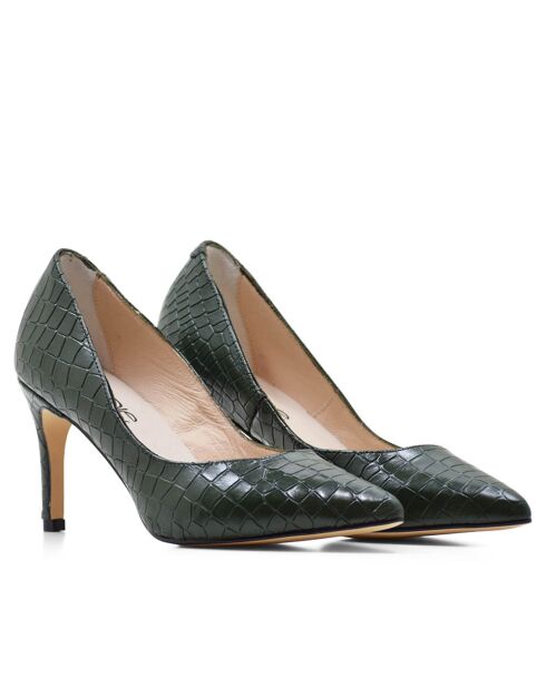 76572 Dumps verdi in pelle di coccodrillo - Tacco: 8 cm