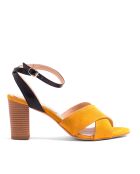 14001 Gelbe Ledersandalen - Absatz: 8 cm