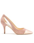 Pumps 14787 in pelle scamosciata metallizzata/color salmone/nude - Tacco: 7cm