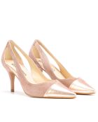 Pumps 14787 in pelle scamosciata metallizzata/color salmone/nude - Tacco: 7cm