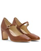 CA-1477 Dumps marroni in pelle di coccodrillo - Tacco: 6,5 cm