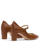 CA-1477 Dumps marroni in pelle di coccodrillo - Tacco: 6,5 cm