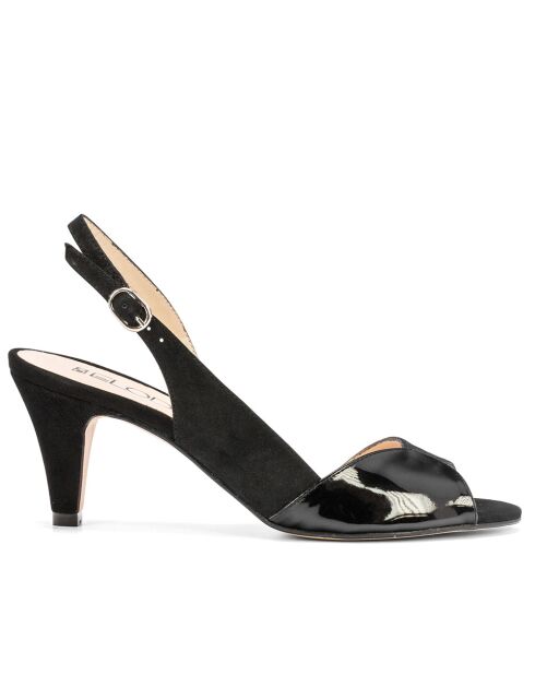 Sandales 14631RJ Vernis/Daim noires - Talon : 5,5cm