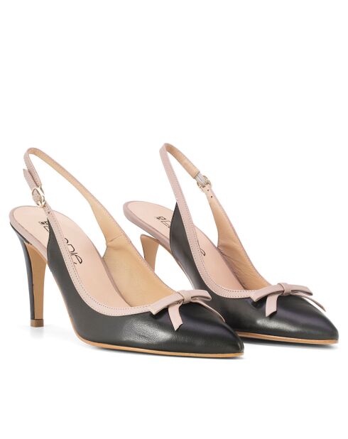 Pumps F-4256 Tibet nero/rosa - Tacco: 8cm
