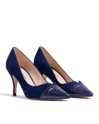 Zapatos CA-1034 metalizados azul marino - Tacón: 7 cm