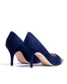 Zapatos CA-1034 metalizados azul marino - Tacón: 7 cm